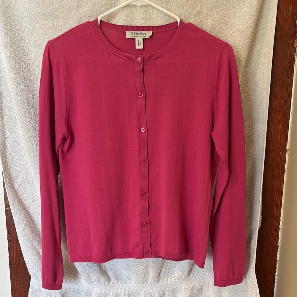 NWOT MaxMara Pink Button-Up Cardigan